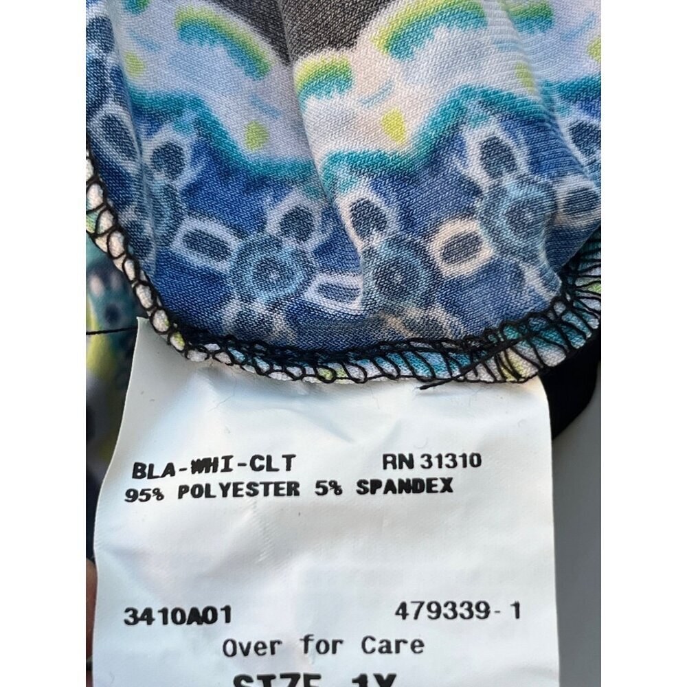 AGB Woman Paisley V-Neck Cap Sleeve Dress 1X NWT Made in USA - Picture 5 of 13